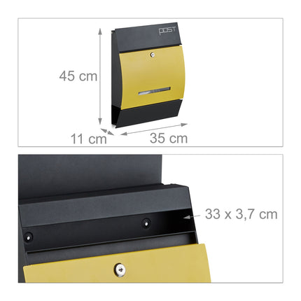 Letterbox with newspaper holder
