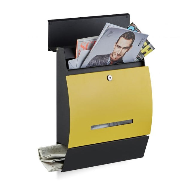 Letterbox with newspaper holder