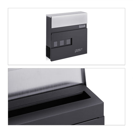 Letterbox with newspaper holder
