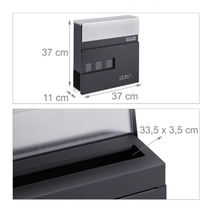 Letterbox with newspaper holder