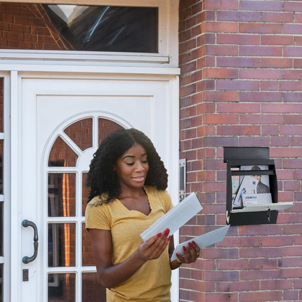 Letterbox with newspaper holder