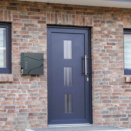 Letterbox with newspaper holder anthracite grey