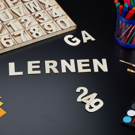 Letters and numbers in wood 144 parts