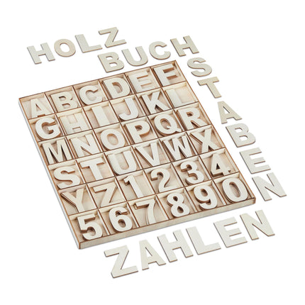Letters and numbers in wood 144 parts
