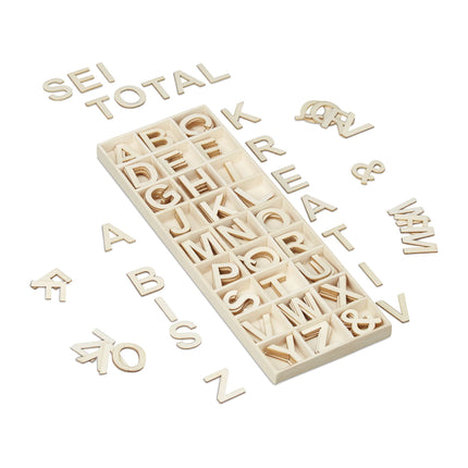 Letter set in wood 162 pcs.