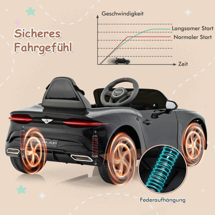 Licensed Bentley Bacalar children's vehicle with remote control & scissor doors & suspension black