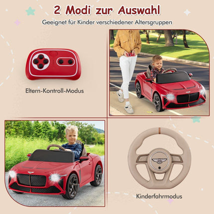 Licensed Bentley Bacalar children's vehicle with remote control & scissor doors & suspension red