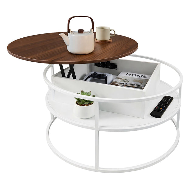Lift-Top Coffee Table – Height-Adjustable Hidden Storage