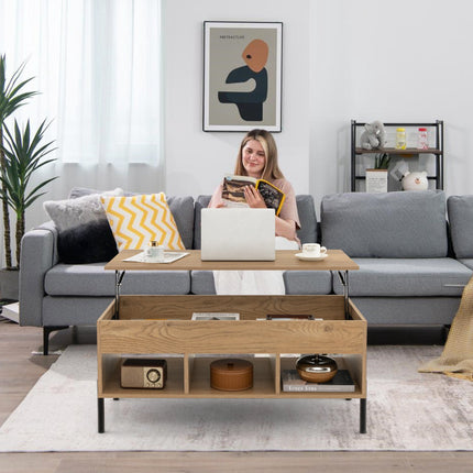 Lift-Top Coffee Table, Pneumatic Lift, Hidden Storage