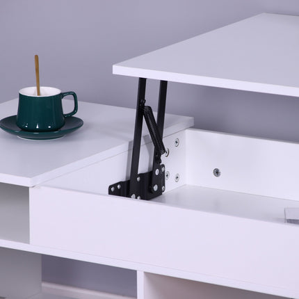 Lift-Top Coffee Table with Storage and Shelves