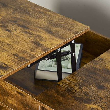 Lift-Top Coffee Table with Storage and Shelves