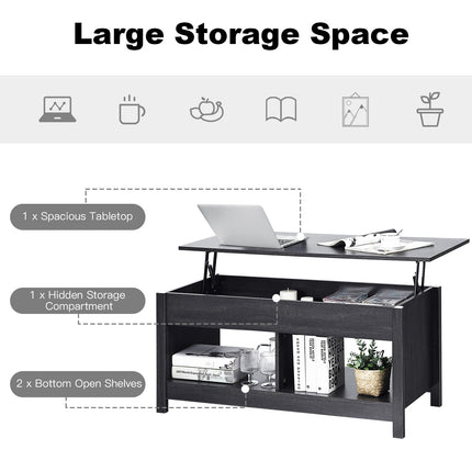 Lift-Top Storage Coffee Table, 109 cm, Black