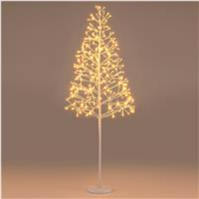 Lighted Birch Tree 120cm, 240 Warm White LEDs, Weighted Base