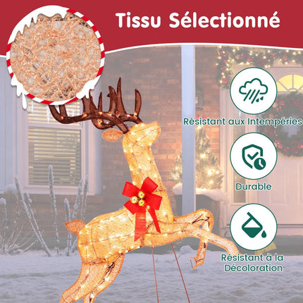 Lighted Christmas Reindeer Set, 3-Piece, 255 Warm Lights