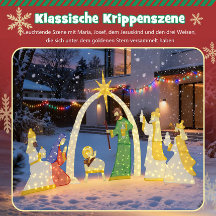 Lighted Nativity Scene Set, 7-Piece, 1.5 m, 310 LEDs