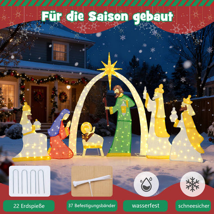 Lighted Nativity Scene Set, 7-Piece, 1.5 m, 310 LEDs