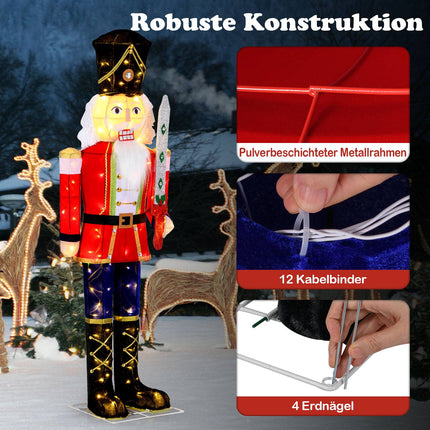 Lighted Nutcracker Figure, 157 cm, 100 LED Lights