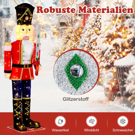 Lighted Nutcracker Figure, 157 cm, 100 LED Lights