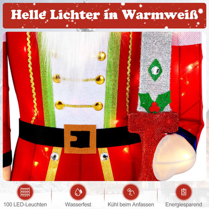 Lighted Nutcracker Figure, 157 cm, 100 LED Lights
