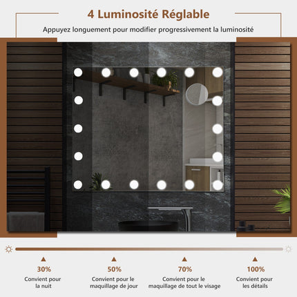 Lighted Vanity Makeup Mirror, 18 LED, Touch, 3 Modes, 3X