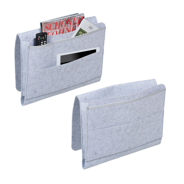 Light gray bed bag set of 2