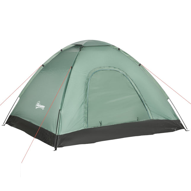 Koepeltent voor 2 personen, lichtgewicht, stabiele, waterdichte familietent met deur- en raampakzak, haken, kampeertent met 2000 mm waterkolomtent voor kamperen, reizen, trekking, tuin