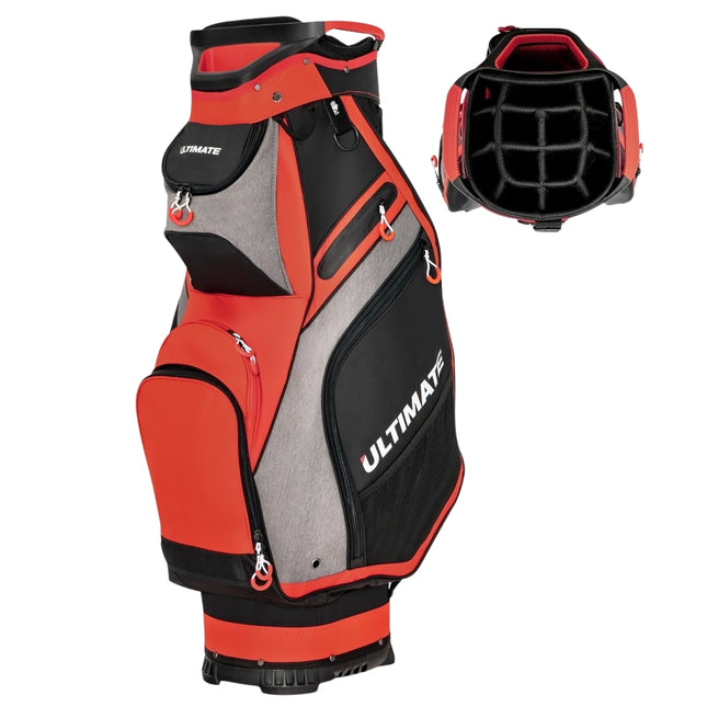 Lightweight Golf Bag with 14 Full-Length Dividers, Black/Red