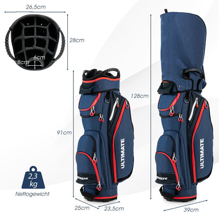 Lightweight Golf Bag with 14-Way Divider, Navy