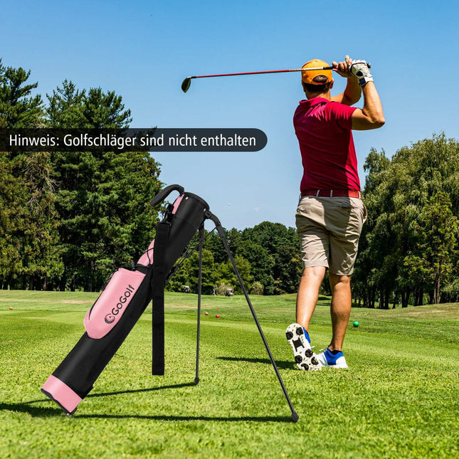 Lekka torba golfowa z dwustronną przegrodą, różowa