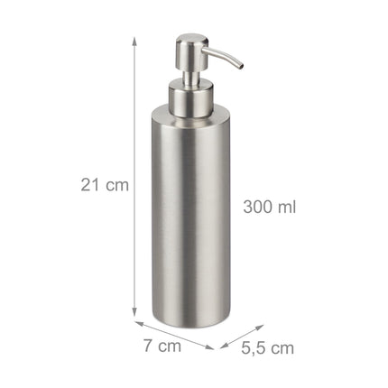 Liquid Soap Dispenser Set, Stainless Steel, 300ml