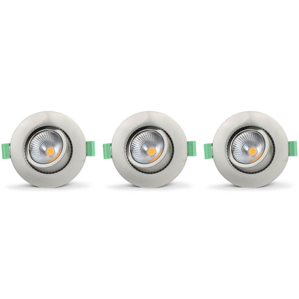 Lisa Dimmable Recessed downlight 3000K 600lm IP65 3-pack Brushed steel