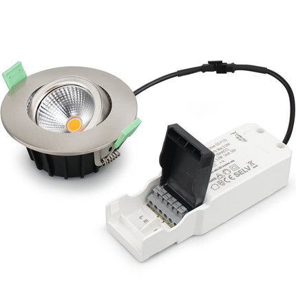 Lisa Dimmable Recessed downlight 3000K 600lm IP65 3-pack Brushed steel