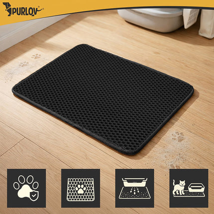 Litter box mat 60x45cm - black Purlov
