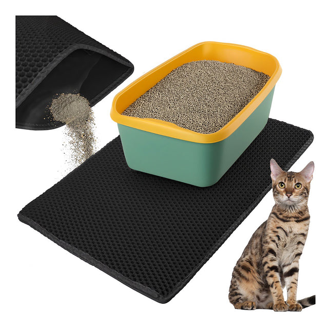 Litter box mat 75x55cm - black Purlov