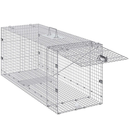 Live Animal Cage Trap, 50 x 20 x 26 in, Galvanized, With Handle