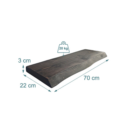Live Edge Solid Wood Shelf – Rustic Floating Design