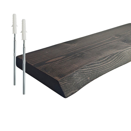Live Edge Solid Wood Shelf – Rustic Floating Design