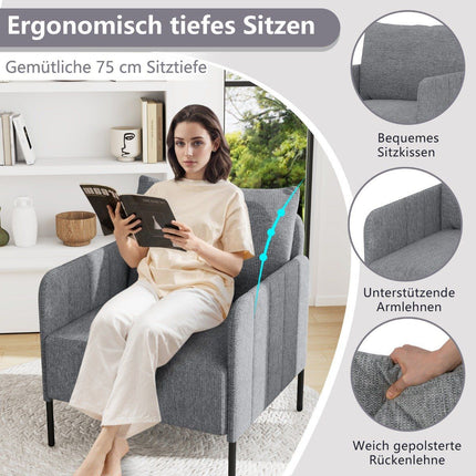 Living Room Armchair with Adjustable Foot Pads, Gray, 73x79x79 cm
