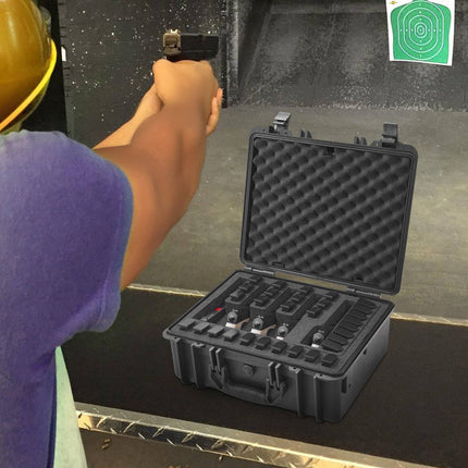 Lockable Hard Pistol Case, IP67 Waterproof, Holds 5