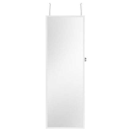 Lockable Jewelry Cabinet Mirror, 42.5 in, LED, White
