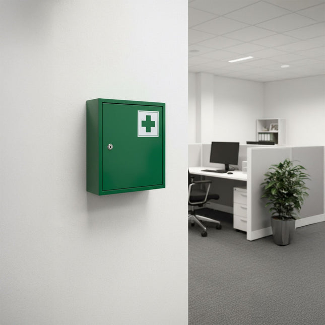 Lockable Medicine Cabinet, 3 Shelves, Wall-Mountable