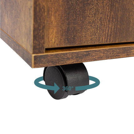 Lockable Mobile Desk Pedestal with Drawer and Compartment