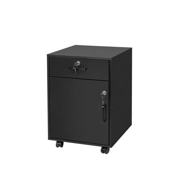 Lockable Mobile Pedestal with Drawer and Compartment
