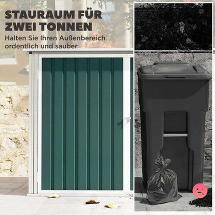 Lockable Steel Bin Storage for 2 Bins with Double Doors
