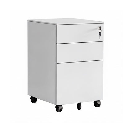 Lockable Steel Rolling File Cabinet, 3 Drawers