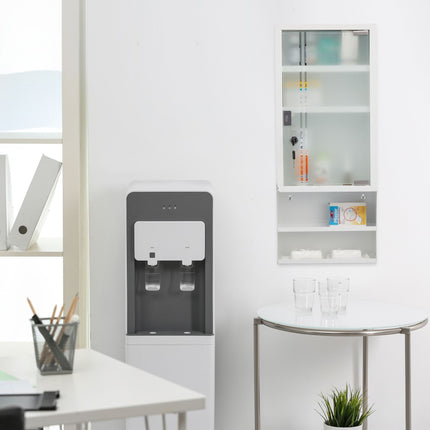 Lockable medicine cabinet with glass door