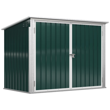 Lockable wheeled box in steel, fits 2 tonnes, green