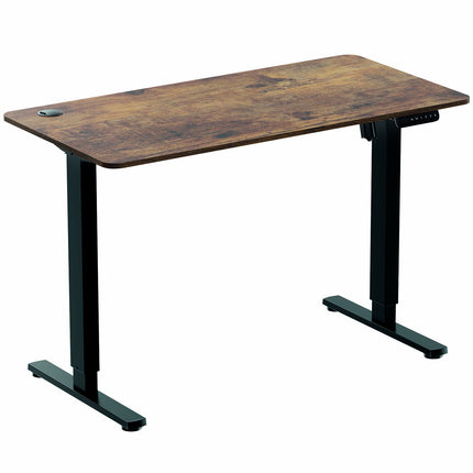 LogiLink Electric Height-Adjustable Desk 1200 x 600 mm, Black/Brown, 70 kg Load