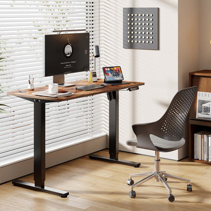 LogiLink Electric Height-Adjustable Desk 1200 x 600 mm, Black/Brown, 70 kg Load