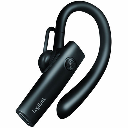 LogiLink Wireless Mono Bluetooth Headset with Detachable Mic, Black